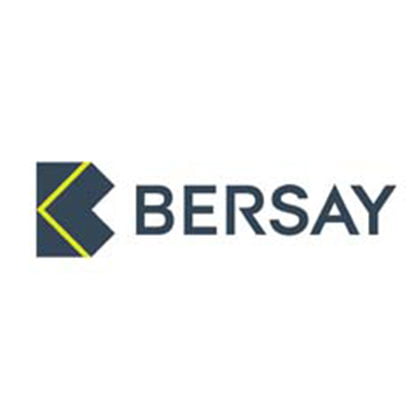 Logo de la marque BERSAY avec graphisme bleu et jaune.